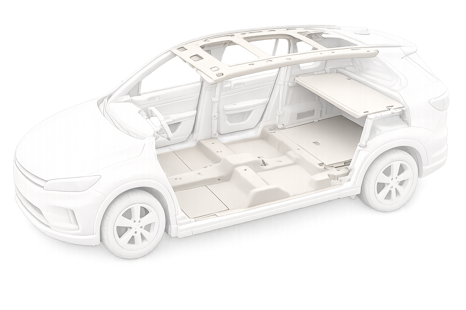SUV Interior Trim & NVH Systems white model